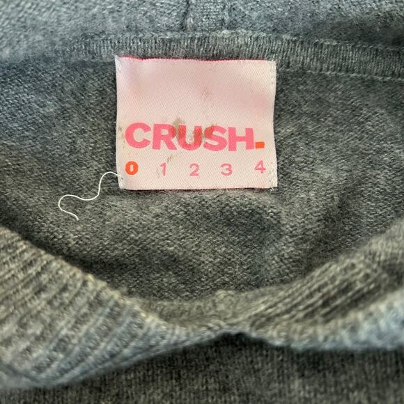 Crush Sweater Hoodie 100% Cashmere Pullover Cropped Grey Luxury - Picture 8 of 11